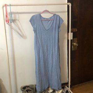 Blue shin length dress